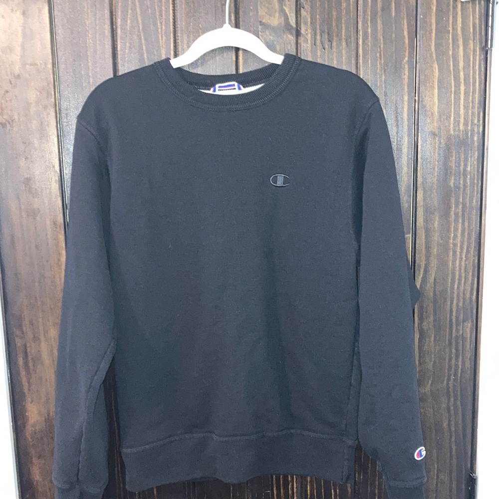 Men’s Black Champion Crewneck S